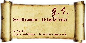 Goldhammer Ifigénia névjegykártya